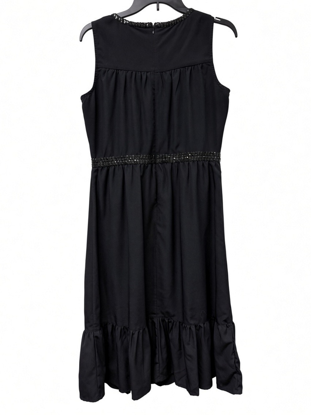 J. Peterman Black Beaded Fringe Sleeveless Midi Dress – Size 8 – Worn Once - Picture 3 of 5